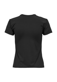 Svart t-shirt med kort ärm, tillverkad av ett mjukt tyg med rundad halsringning och normal passform, med rena sömmar och utan grafik.