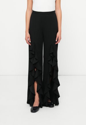 BALI RUFFLE TROUSER - Kelnės - black