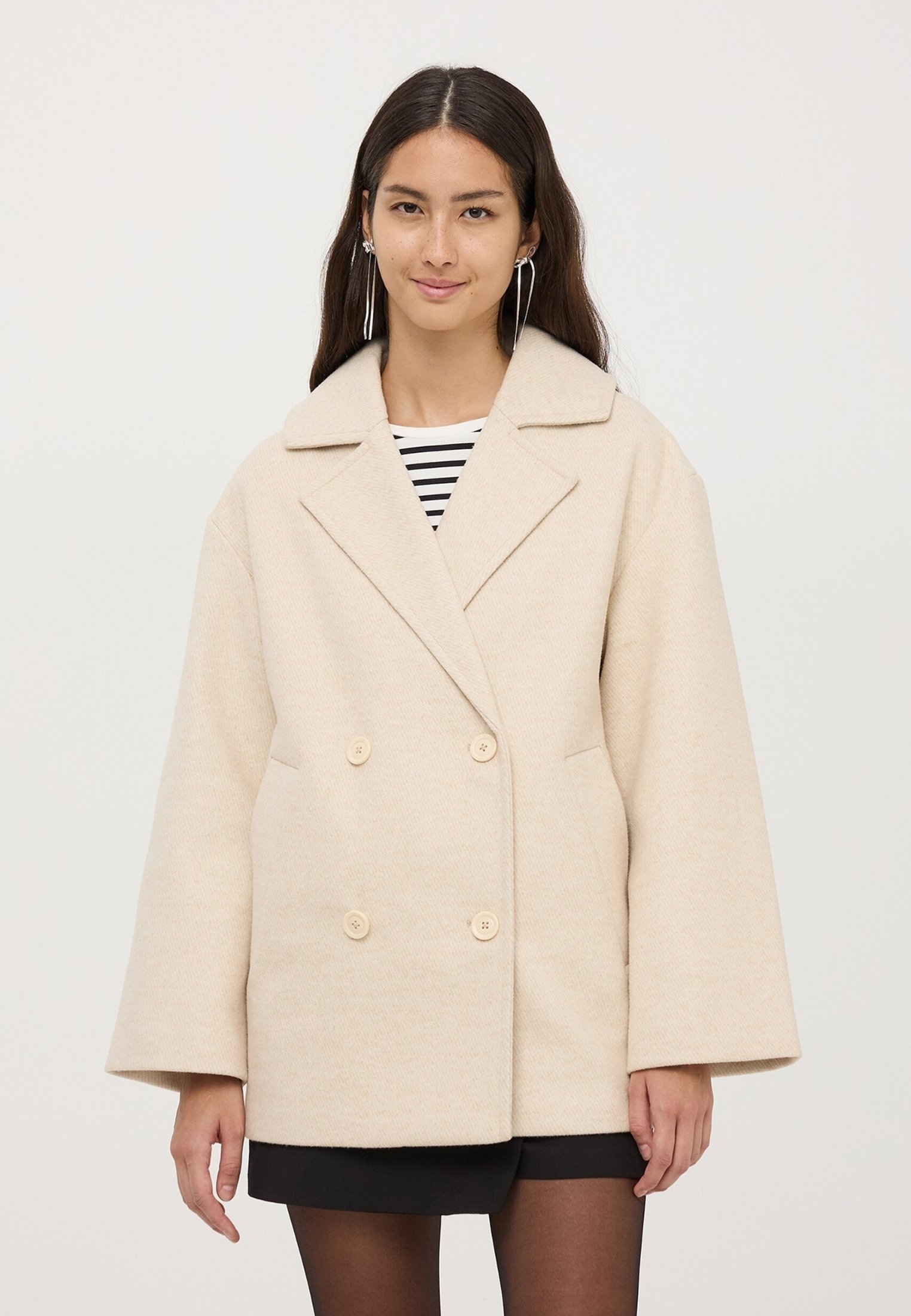 Terranova CABAN DOPPIOPETTO - Cappotto classico - avorio melange/beige  screziato - Zalando.it