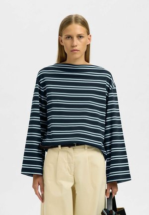 MIT U-BOOT-AUSSCHNITT - T-shirt à manches longues - dark sapphire