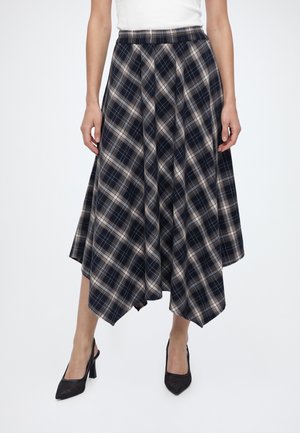 Vero Moda, VMTILDA 7/8 SKIRT - A-line skirt - navy blazer/fossil/snow white
