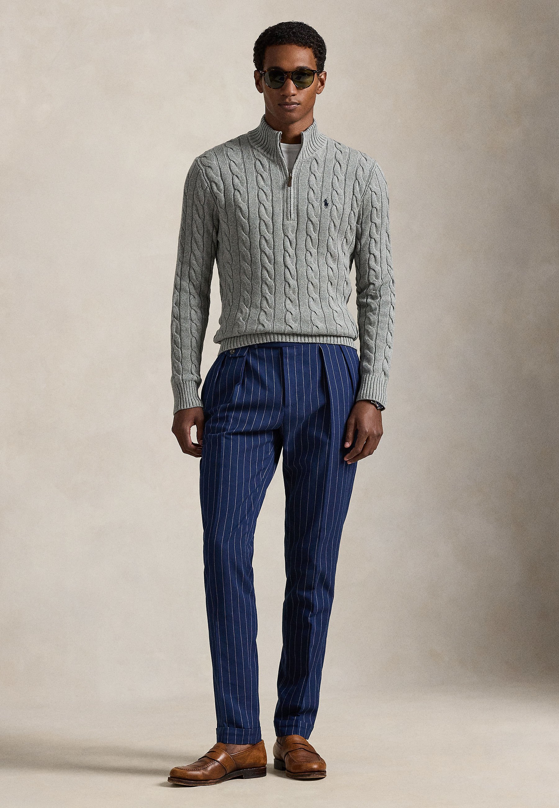 Polo Ralph Lauren CABLE-KNIT COTTON QUARTER-ZIP SWEATER - Pulover