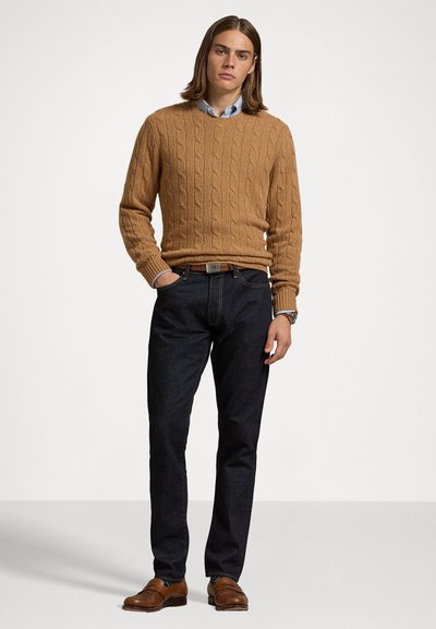 Polo Ralph Lauren THE ICONIC CABLE KNIT CASHMERE JUMPER UNISEX - Pulover - brown sugar melange