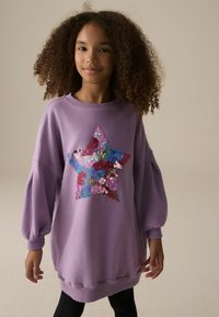 Next REGULAR FIT - Strickkleid - lilac purple sequin star