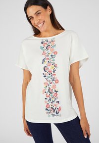 Damart PUR MOTIF RELIEFE - Camiseta estampada - blanc cassé
