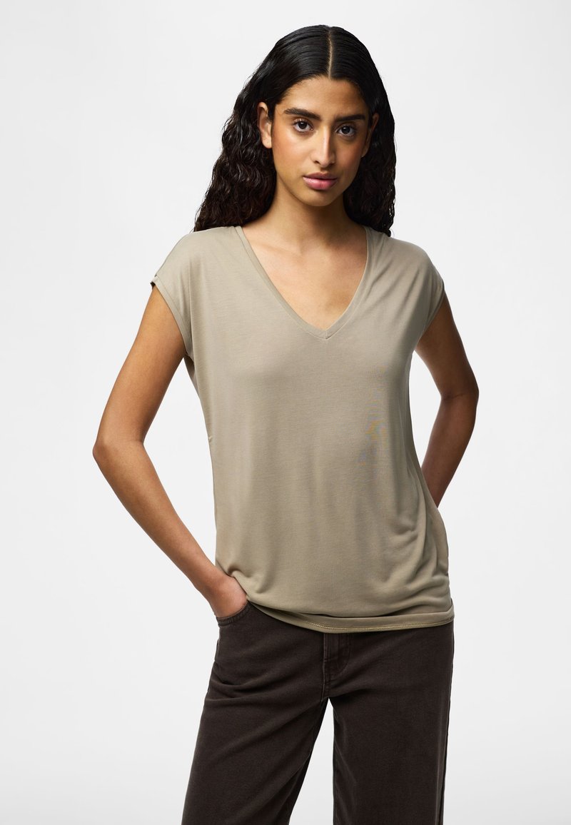 Pieces T-shirt basique - silver mink