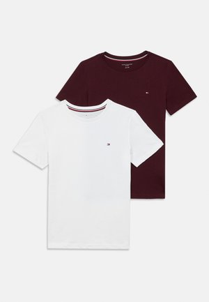TEE 2 PACK UNISEX - Potkošulja - deep burgandy/white