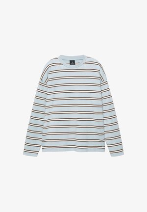 STRIPED - Top s dlouhým rukávem - light blue