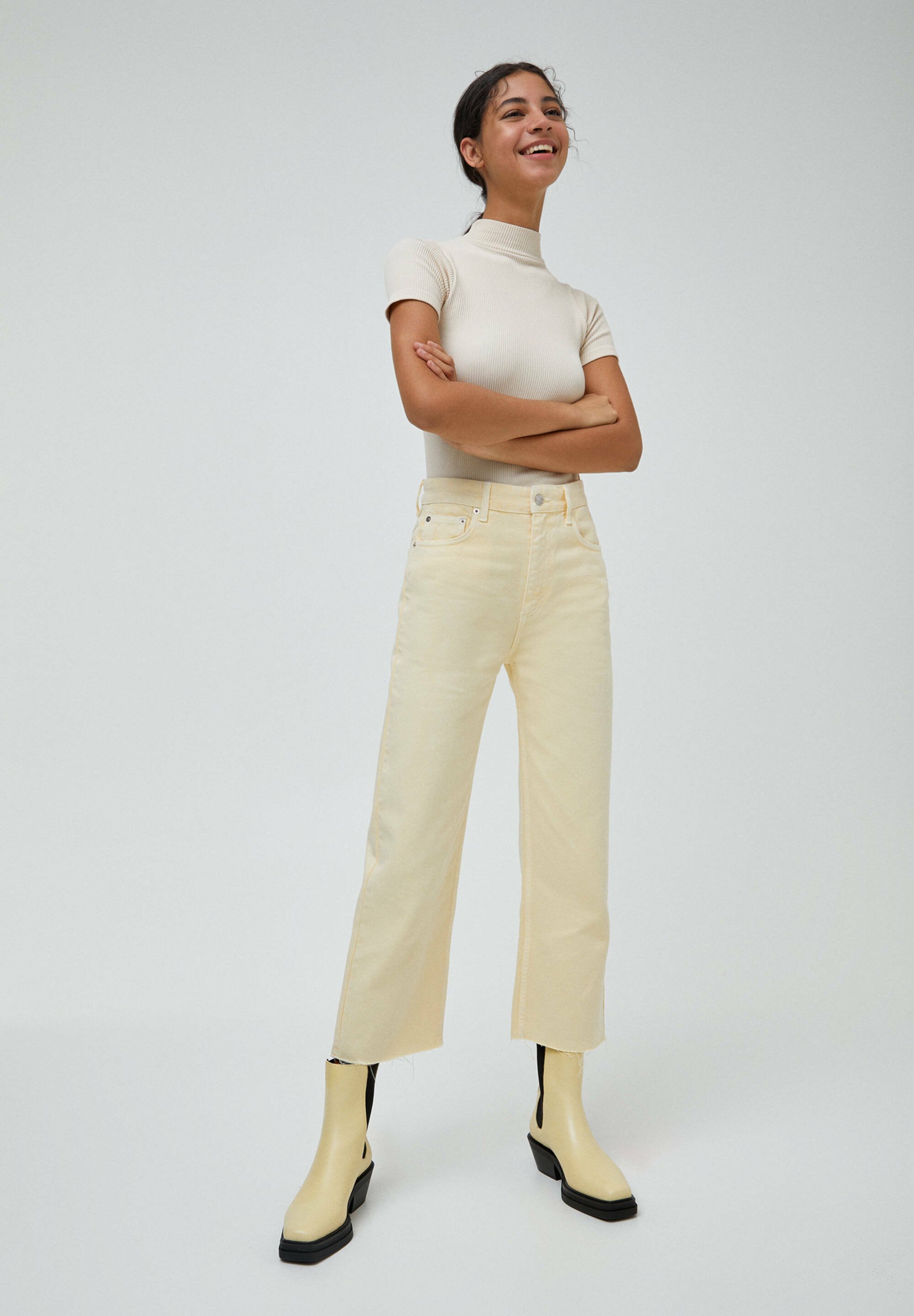 PULL\u0026BEAR CROPPED - Straight leg jeans 