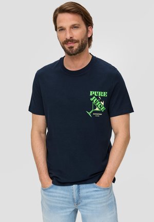 s.Oliver FRONTPRINT - Print T-shirt - navy