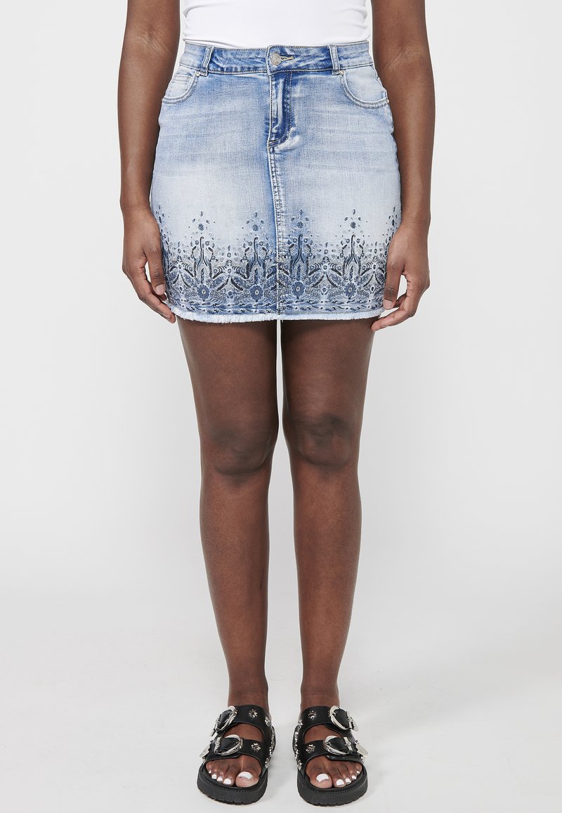 Koroshi SHORT - Denimová sukňa - azul cl light blue