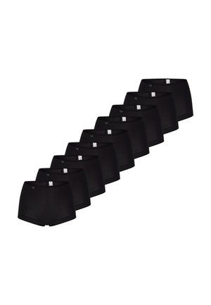 Boxers en coton noir, présentant une texture lisse, une ceinture élastique et sans motifs ni éléments visibles, affichés en rangée.