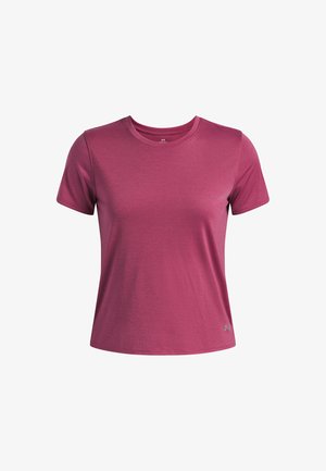 Lila kortärmad atletisk t-shirt, gjord av smooth, lätt tyg med rund halsringning och subtil randstruktur. Inkluderar logotypdetalj.