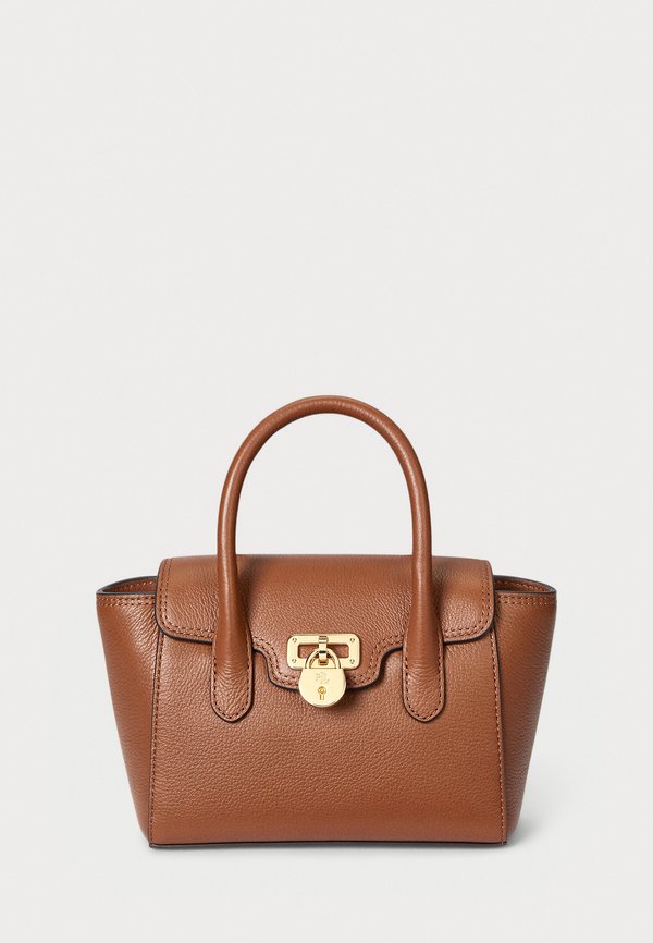 PEBBLED LEATHER SMALL TANNER SATCHEL - Handbag - lauren tan