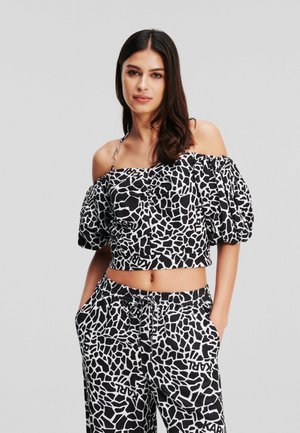 KARL LAGERFELD Top - giraffe black white