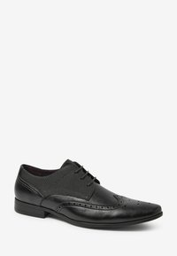 Next WIDE FIT BROGUE SHOES - Alkalmi fűzős cipők - black