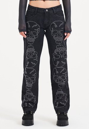 SKULL - Vaqueros rectos - black