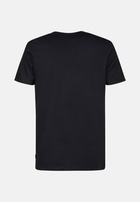 Sort kortærmet t-shirt, lavet af bomuld, med rund halsudskæring og et enkelt design uden synlige logoer eller mønstre.