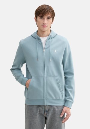TOM TAILOR DENIM MIT LOGO PRINT - Tröja med dragkedja - blau