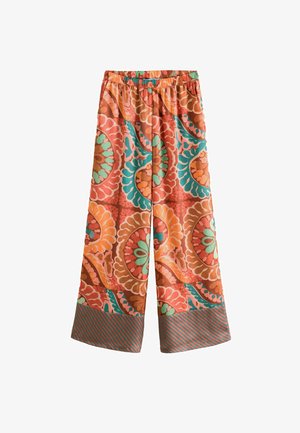 Next WIDE LEG CRINKLE - Housut - brown multi paisley border print
