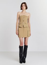 Calliope FASCIA CON BOTTONI - Top - beige medio