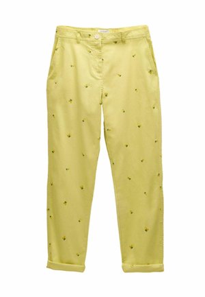 SLIM FIT - Chino - yellow lemon embroidered