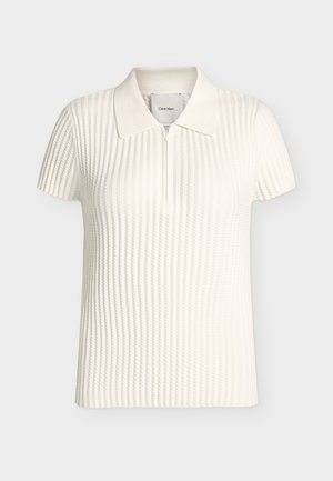 Calvin Klein, ZIGZAG ZIP UP POLO - Πόλο - tofu