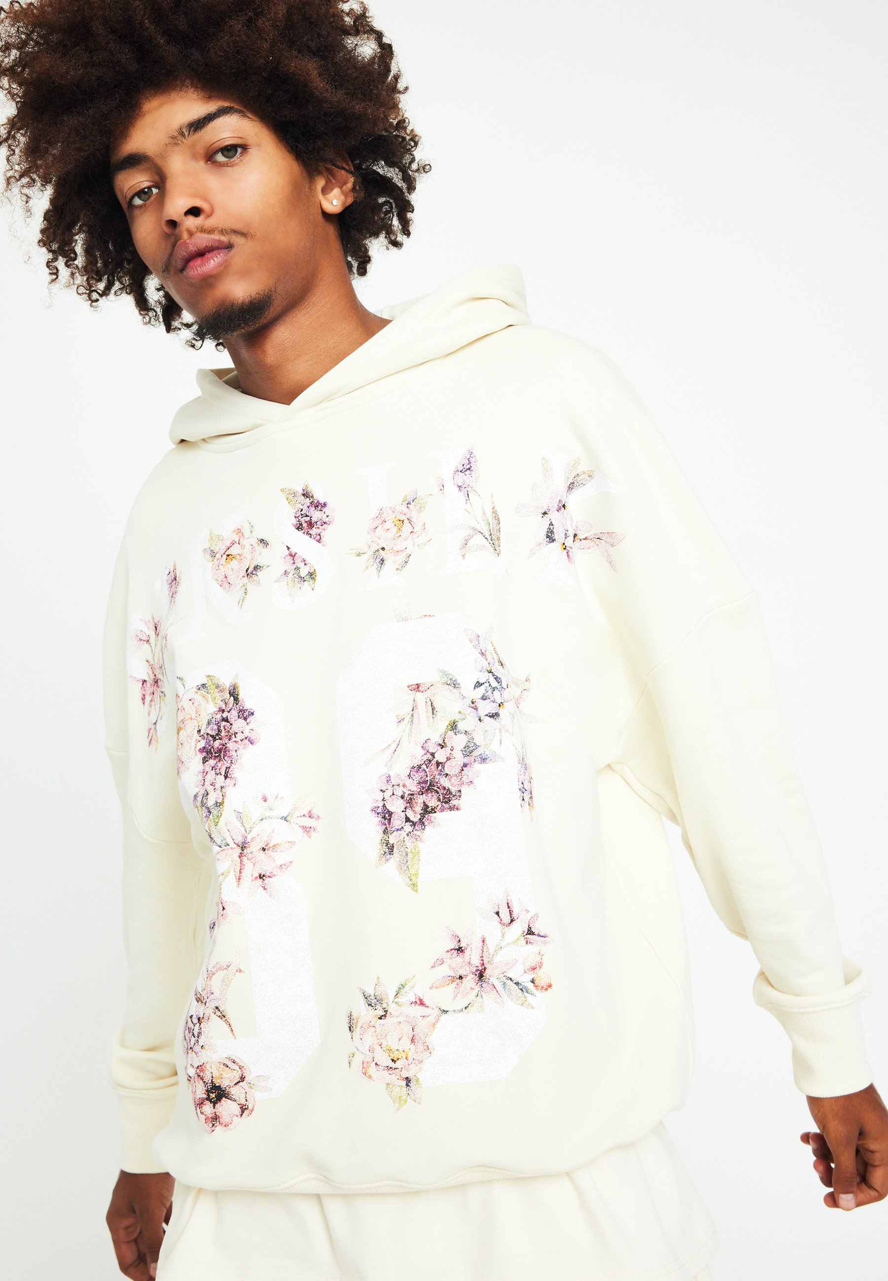 SIKSILK FADED FLORAL - Sweatshirt - ecru/off-white - Zalando.de
