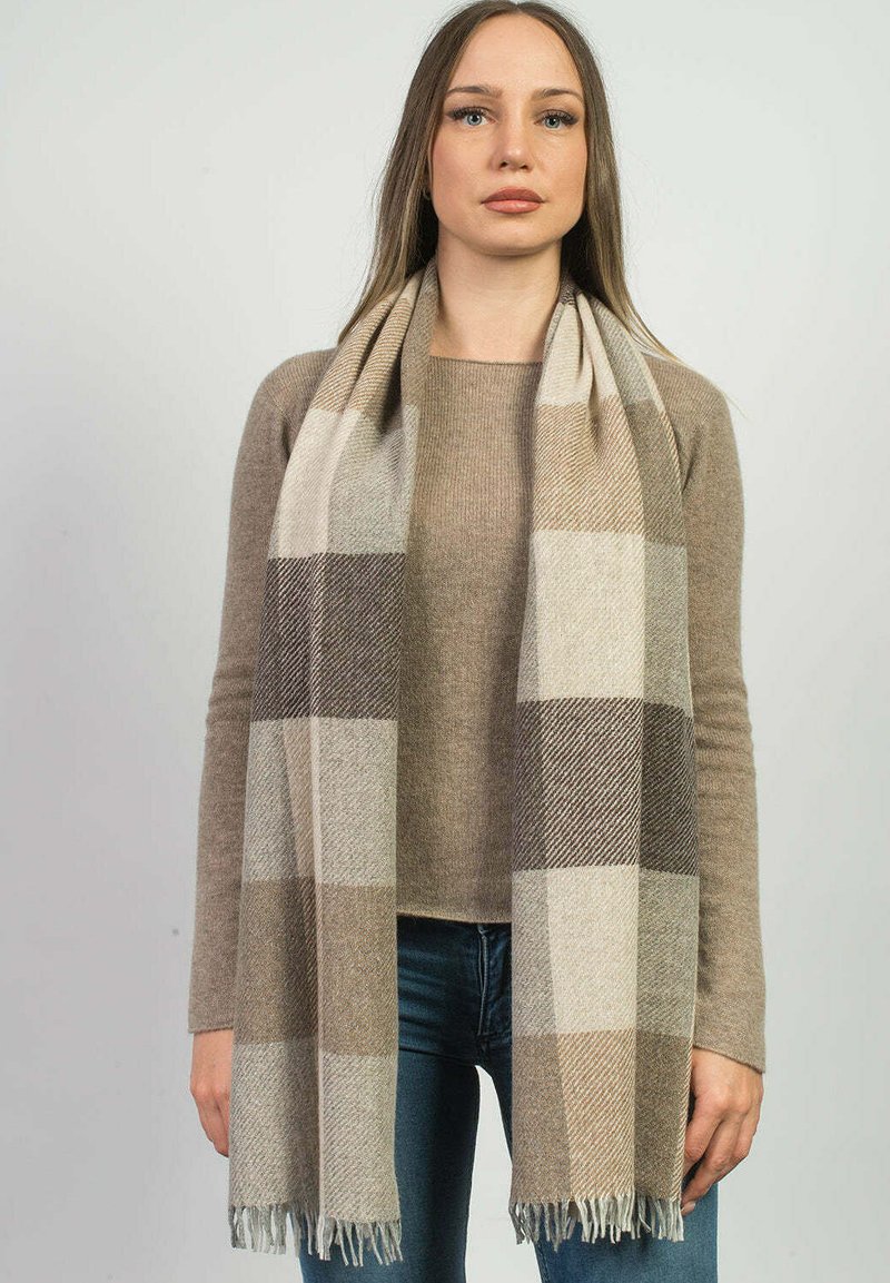 Dalle Piane Cashmere CHECKED - Sjal / Tørklæder - visone