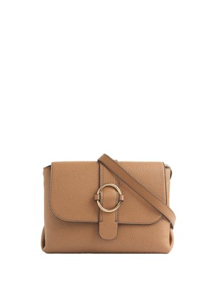 WITH FLAP CLOSURE - Cross body bag - camel