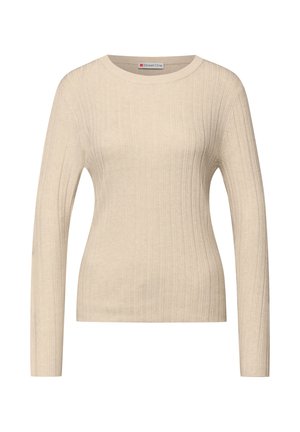 PULLOVER MIT STRUKTUR - Stickad tröja - beige