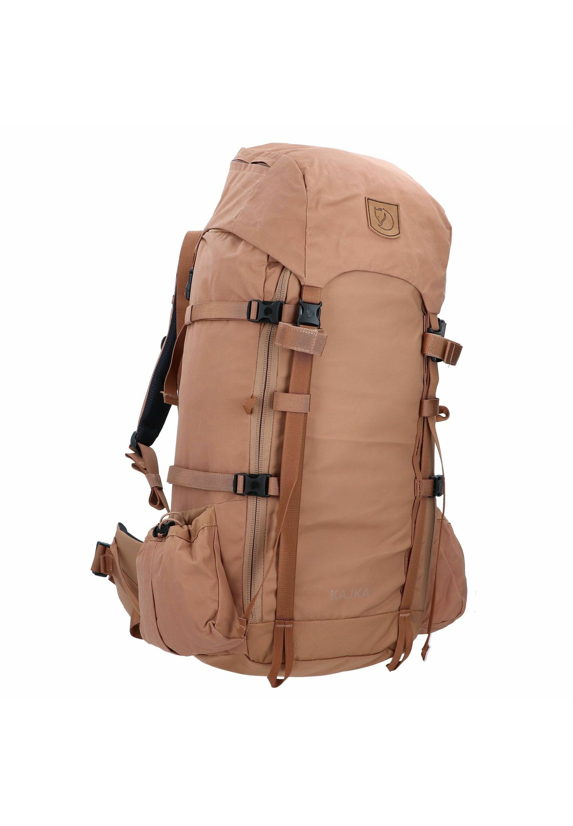 Fjällräven Kajka 75 Wanderrucksack – Mit Holzrahmen, Verstellbarem Perfect Fit System, 75 Liter, Khaki Dust