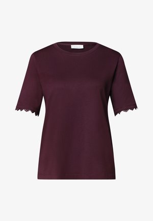 Street One Studio, T-SHIRT WITH CROCHET DETAILS ON THE SLEEVES, fioletowy