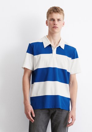 Marc O'Polo DENIM CUT SEW - Poloshirt - medium blue multi