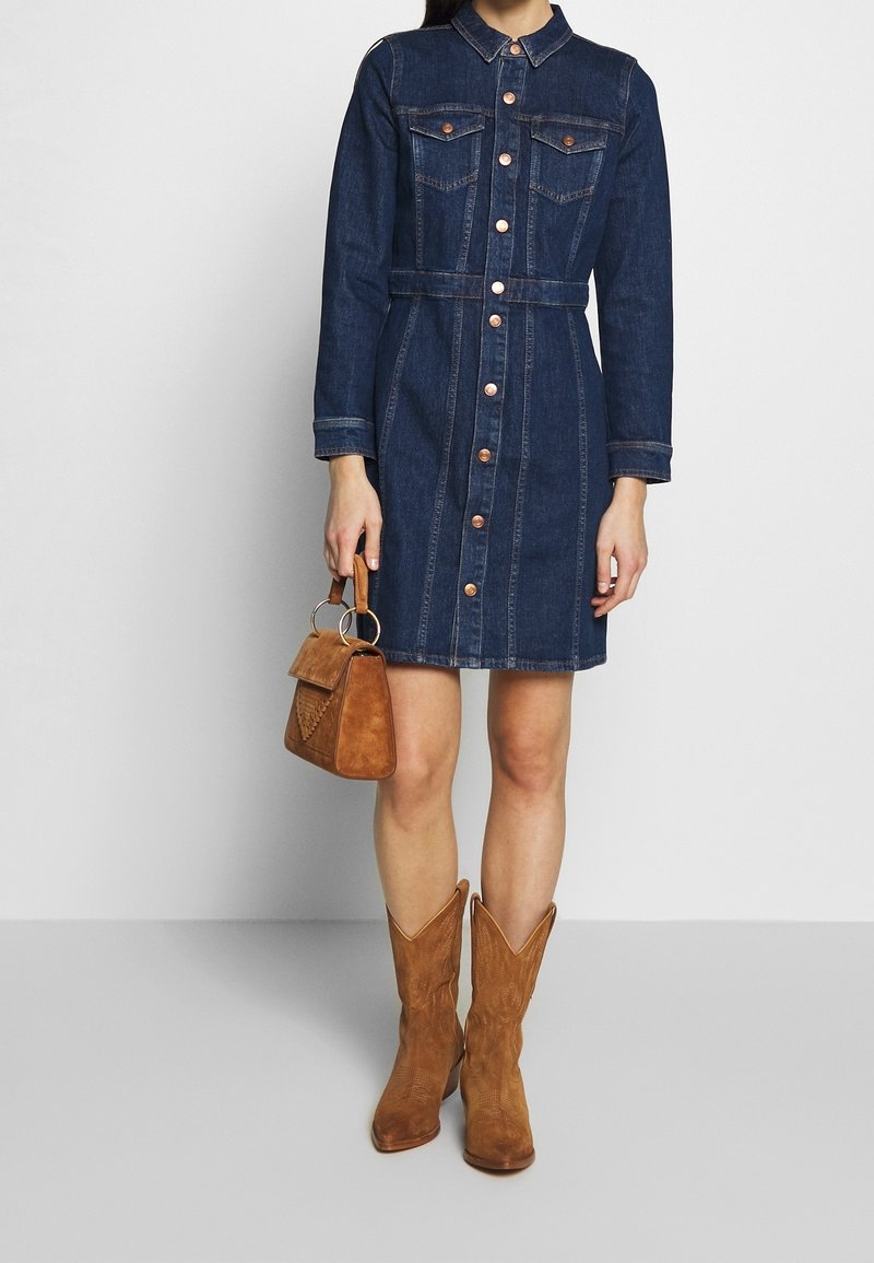 jcrew denim dress Fitted Mini In Rinse Wash For Women Select stores. Women's Denim Utility Mini Dress