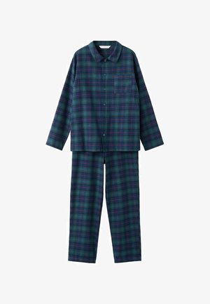 KID TEEN SET OF LONG CHECK SET - Komplet pidžame - forest green