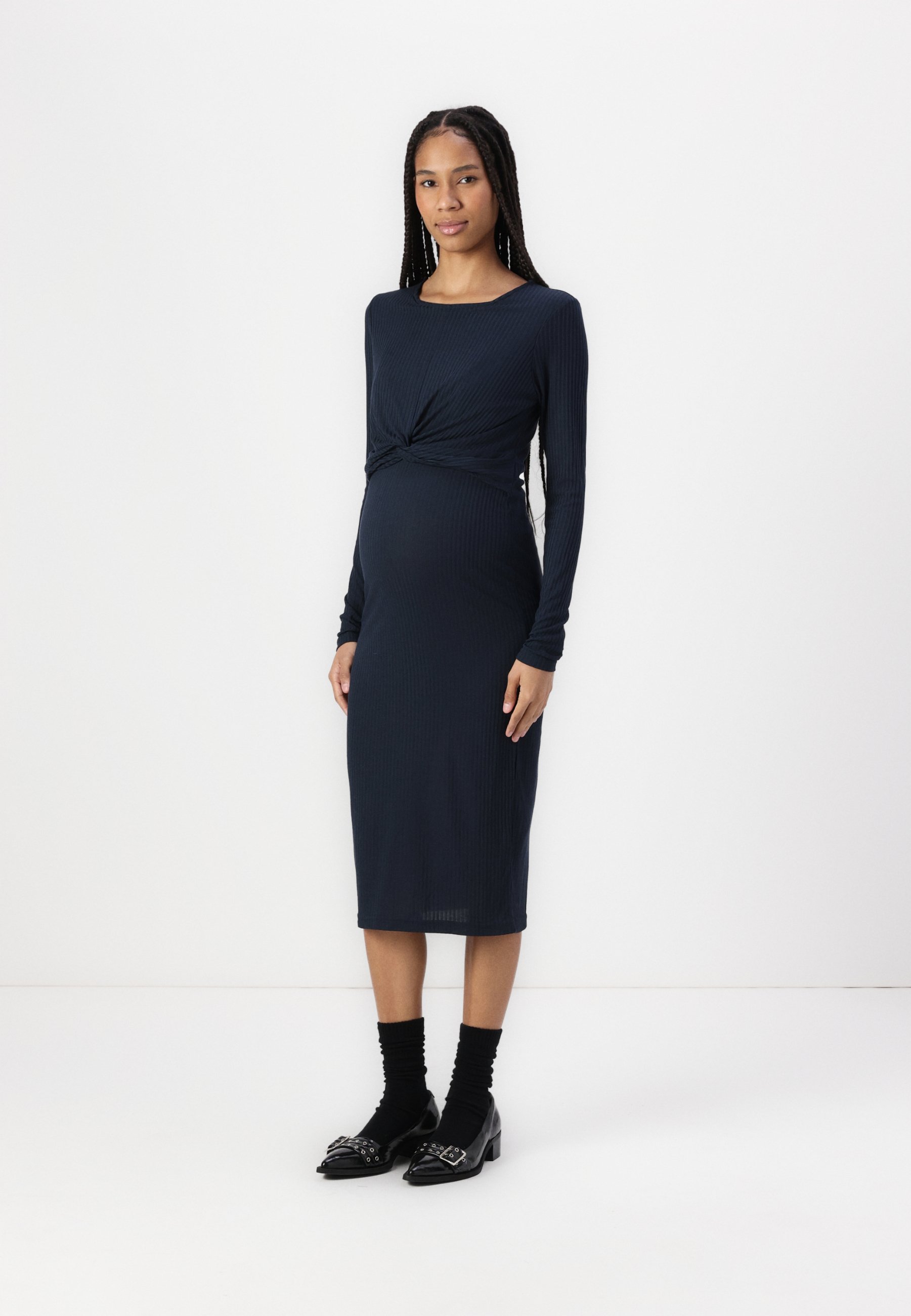 princess polly baby blue dress Maternity Poplin Knit Midi Dress