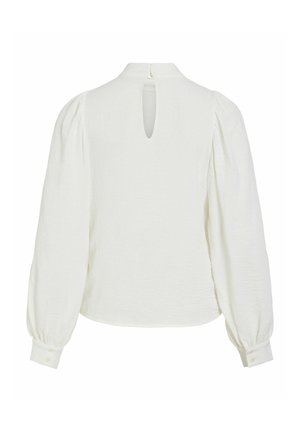 VILA, LONG SLEEVED TOP VIPALLAS HIGH NECK - Blúzka - snow white