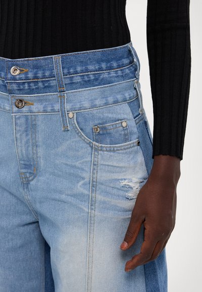 ROKH BALLOON SHAPED LAYERED DENIM  - Pernera ancha - lightblue