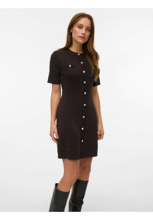 AWPICCO - Gebreide jurk - chocolate torte