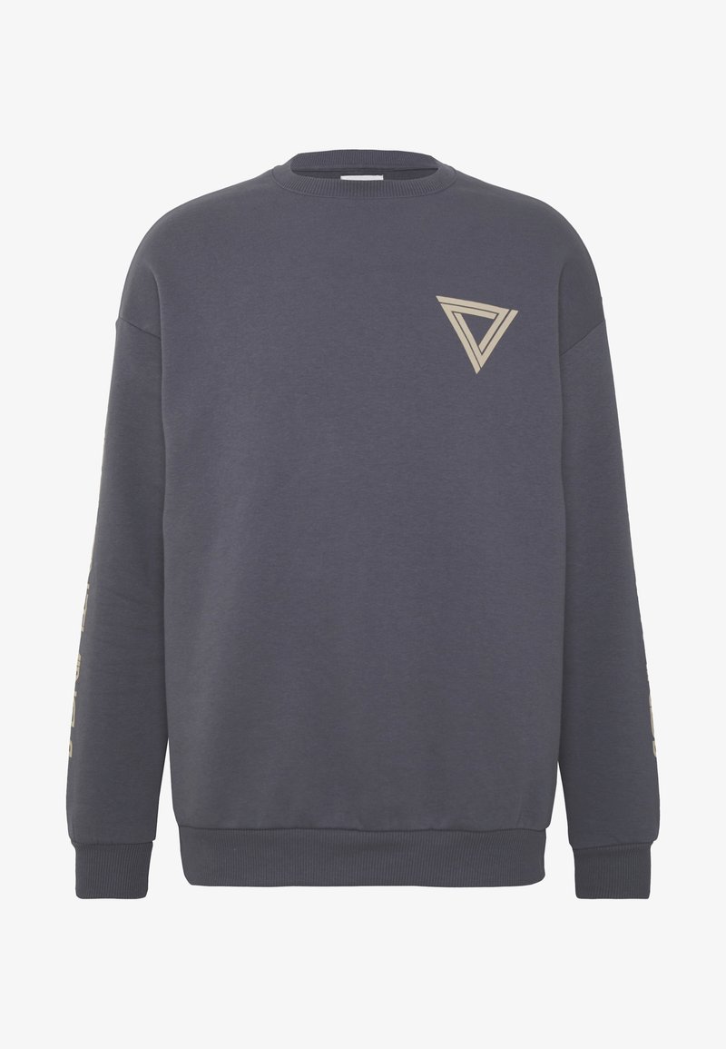 Sweat-shirt gris en mélange de coton, avec un logo triangulaire sur le devant et des poignets et ourlet côtelés, manches longues.
