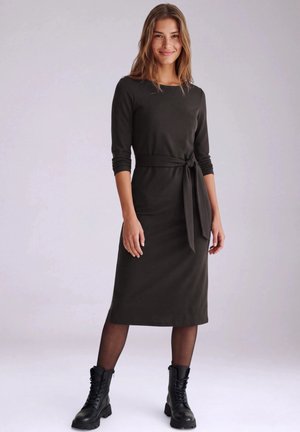 Street One Studio, MIDI DRESS MADE OF JERSEY WITH A KNOT DETAIL - Robe en jersey - charred brown