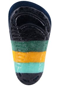 Wielokolorowa wkładka z ciemnonawigą górą, z warstwowymi paskami w kolorach nawigii, zielonym, żółtym i akwamarynowym; teksturowana powierzchnia dla lepszego chwytu.