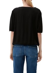 s.Oliver MIT DOBBY STRUKTUR - Blouse - schwarz