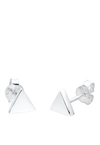 Ohrringe aus Sterlingsilber in dreieckiger Form mit polierter Oberfläche und Steckverschluss, versehen mit einem gestempelten "925" zur Echtheitsbestätigung.