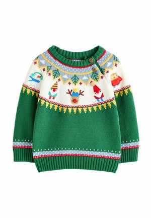 CHRISTMAS CREW NECK - REGULAR FIT - Stickad tröja - green characters