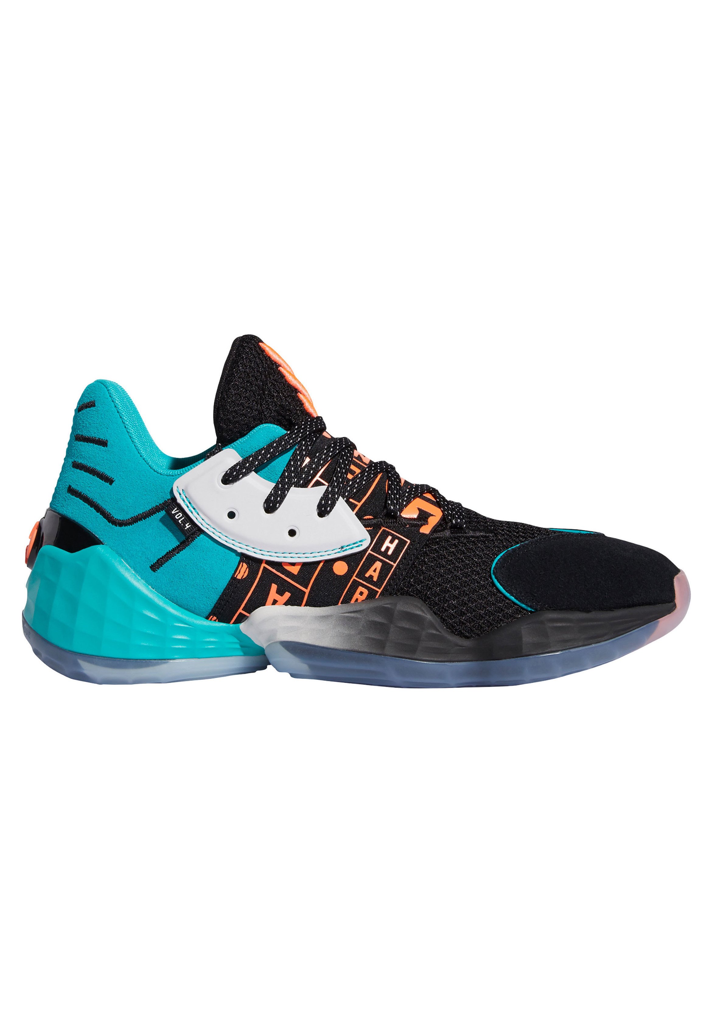 adidas Performance HARDEN VOL. GCA - Laufschuh Wettkampf - core black  signal corall hire aquarell/türkis - Zalando.de