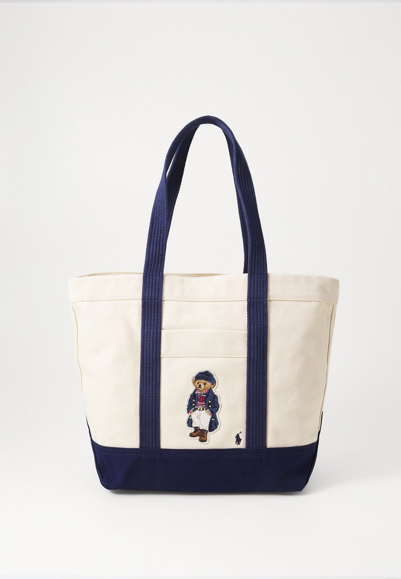 Polo Ralph Lauren TOTE - Shoppingveske - ecru/navy