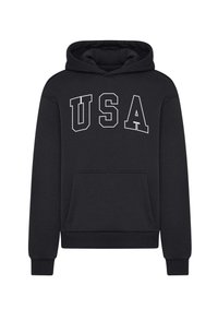 USA FLUFFY HOODY - Felpa con cappuccio - black