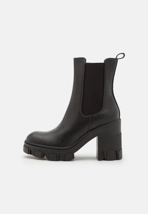 High heeled ankle boots - black
